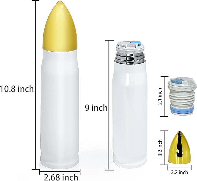 AGH 4PCS Sublimation Tumblers Blanks 17oz Stainless Steel DIY Tumbler Water Bottle, Double Wall Vacuum Insulated Water Bottles with Leak-proof Lid, Travel Mug Flasks Cups, Dad Birthday Gift - Bloomnest