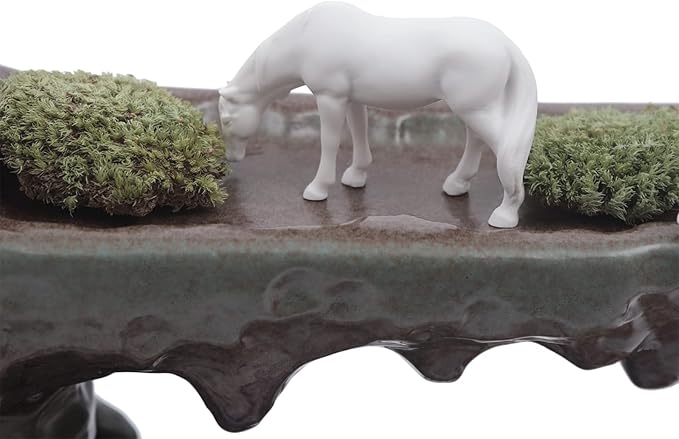 Zen Meditation Fountain Decoration,Desktop Waterfall Waterfall Fountain Rockery Meditation Set with Pump,Ceramic Tabletop Fountain,Indoor Zen Relaxing Tools for Home,Office,Living Room - Bloomnest