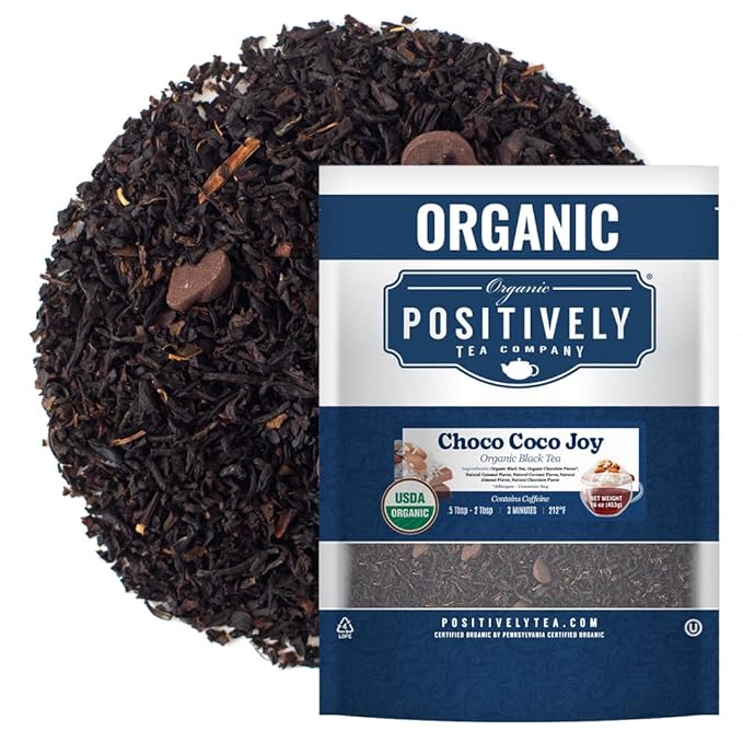 Organic Positively Tea Company, Choco Coco Joy Black Tea, Loose Leaf, 16 Ounce - Bloomnest