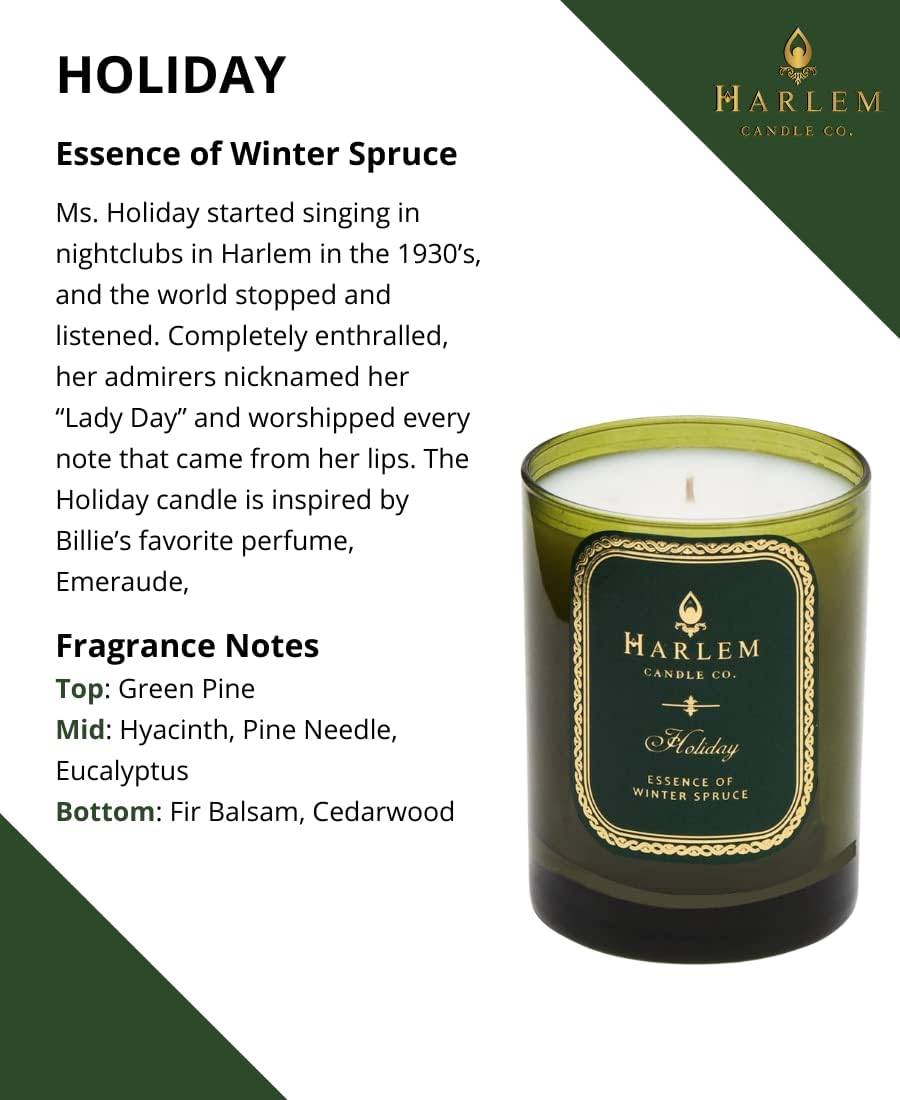Harlem Candle Co. Holiday Luxury Candle, 11 oz Glass Jar, Double Wick, Soy Wax, Gift Box, Wild Berry, Rose, Absinthe, Angelica, Strawberry Musk, and Birchwood, 80 Hour Burn