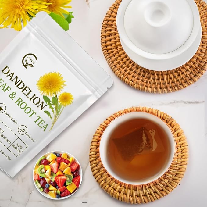 Organic Dandelion Leaf & Root Tea, Supports Kidney Function and Healthy Digestion, Caffeine Free, 40 Tea Bags - Bloomnest