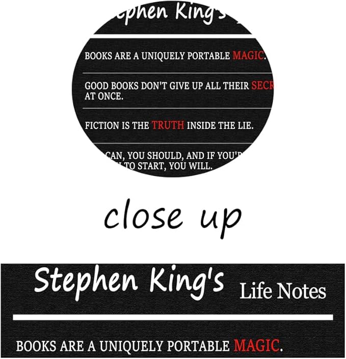 Motivational Posters Stephen King's Life Notes about Book and Life Inspirational Wall Decor for Home Bedroom School Library Bookstore Framed Ready to Hang [24" W X 36" H] - Bloomnest