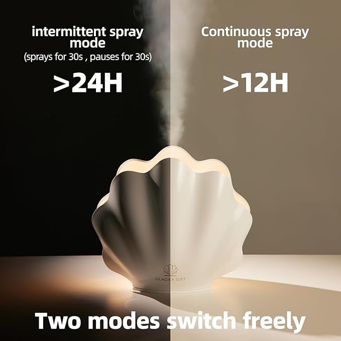 Essential Oil Diffuser 260ML, Shell Aroma Diffuser with Remote Control, 7 Colors LED Night Light for Bedroom Home Relaxation, Valentines Day Gifts - Bloomnest