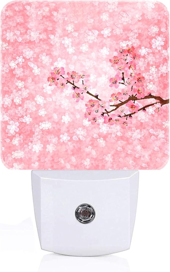 Cherry Blossom Tree Night Light,Plug-in Night Lights with Dusk to Dawn Sensor for Stairway,Hallway,Bedroom Sleep Friendly Ideal for Women/Girls/Boys Gift,0.5w - Bloomnest