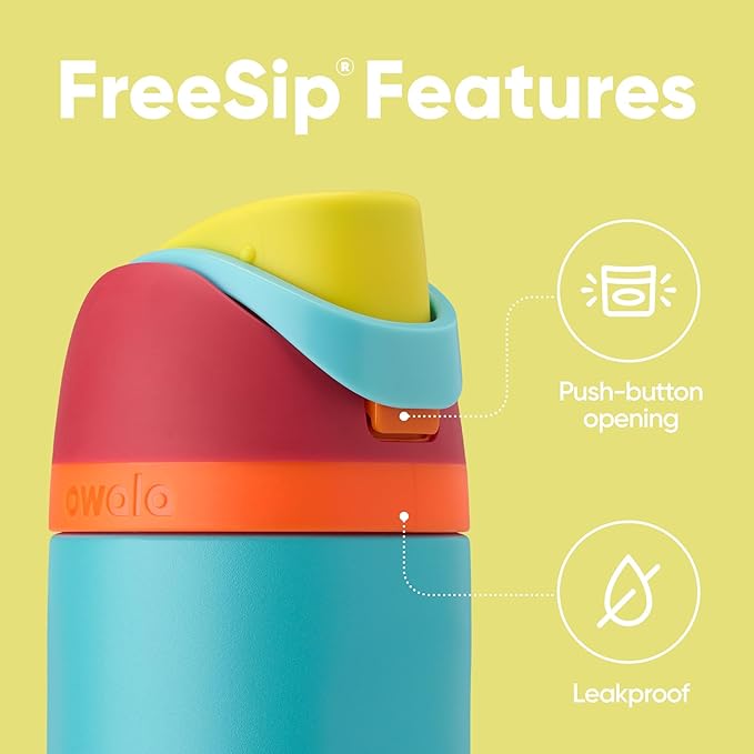 Owala FreeSip Insulated Stainless Steel Water Bottle with Straw, BPA-Free Sports Water Bottle, Great for Travel, 24 Oz, Summer Sweetness Owala