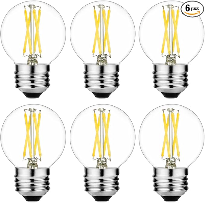 LiteHistory E26 LED Bulb 4W Equal E26 Edison Bulb 40 Watt Neutral White 4000K E26 Bulb Dimmable AC120V 400lm G16.5 Light Bulb led for Rustic Sputnik,Chandeliers,Vanity,Wall sconces Pack of 6 - Bloomnest