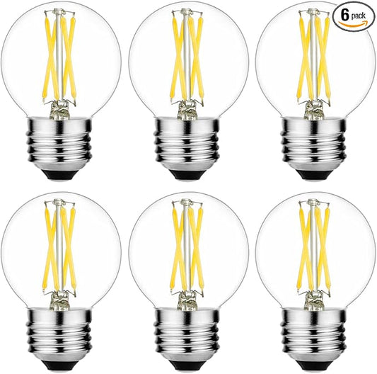 LiteHistory E26 LED Bulb 4W Equal E26 Edison Bulb 40 Watt Neutral White 4000K E26 Bulb Dimmable AC120V 400lm G16.5 Light Bulb led for Rustic Sputnik,Chandeliers,Vanity,Wall sconces Pack of 6 - Bloomnest
