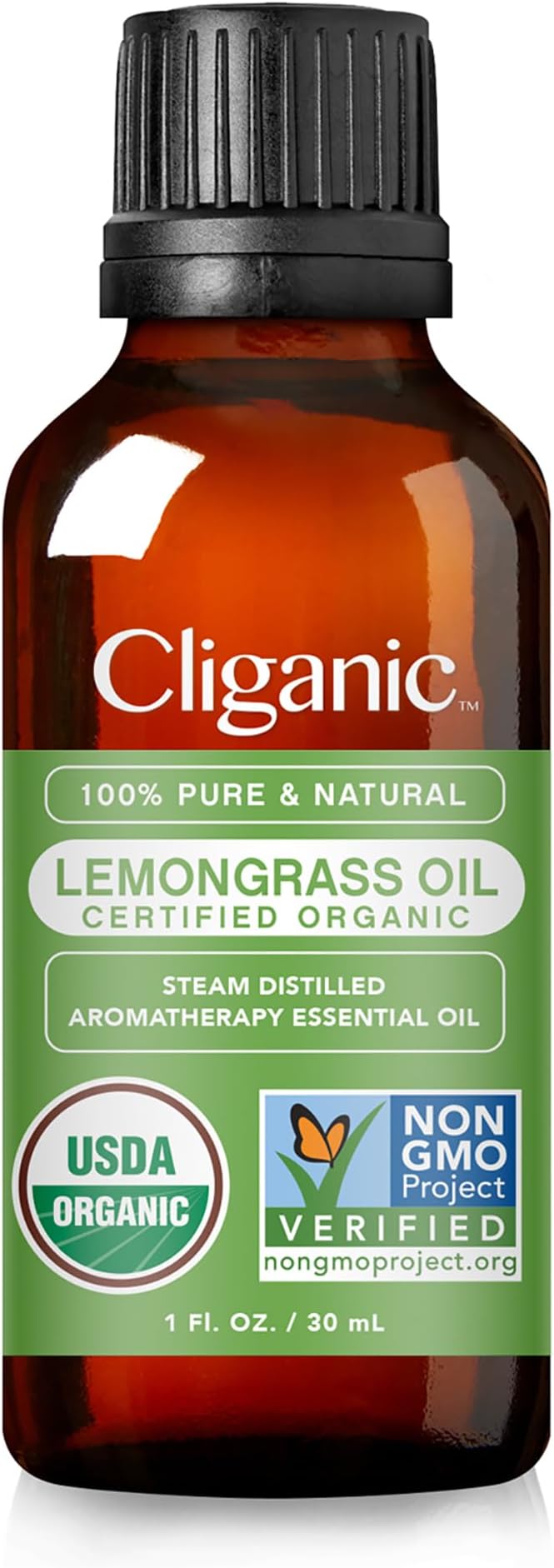 Cliganic Organic Lemongrass Essential Oil, 1oz - 100% Pure Natural Undiluted, for Aromatherapy Diffuser | Non-GMO Verified (Packaging May Vary) Cliganic