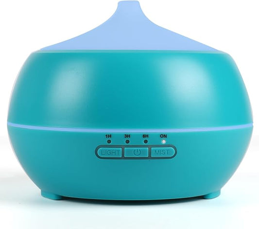 HAPPTWS 500ML Essential Oil Diffuser - BPA Free Ultrasonic Aromatherapy Diffuser, with 7-Color Lights Waterless Auto Shut Off for Home、Room、pet Room - Blue HAPPTWS