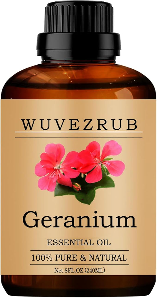 Geranium Essential Oils, 240ML Pure and Natural Essential Oil for Aromatherapy Diffuser - Geranium /8 Fl Oz - Bloomnest
