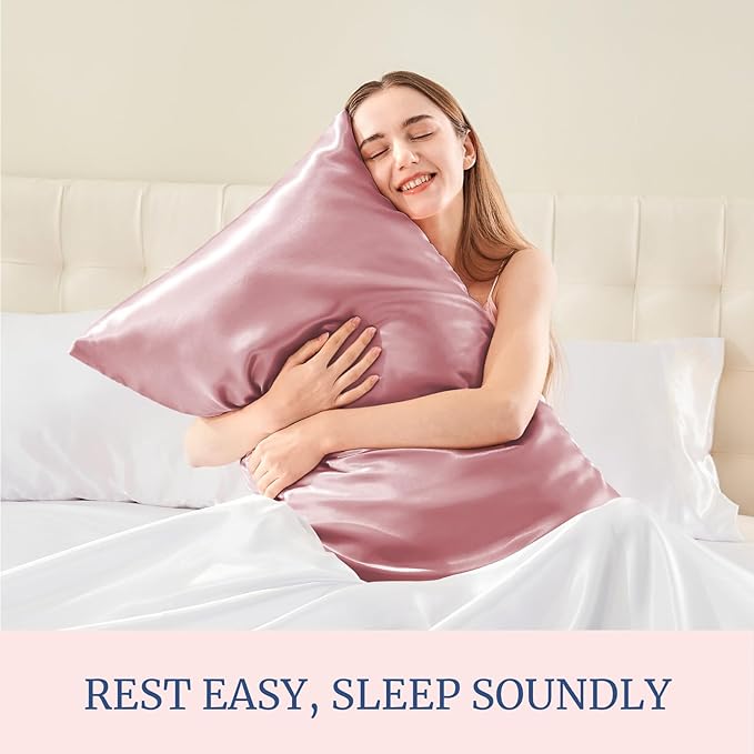 BEDELITE Satin Pillowcase for Hair and Skin, Super Soft and Cooling Similar to Silk Pillow Cases 2 Pack with Envelope Closure, Gift for Women Men(20"x26" Standard Size, Nostalgia) - Bloomnest