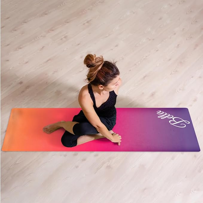 Custom Name Yoga Mat,Personalized Travel Yoga Exercise Mat,Non Slip,Perfect for Kids & Adults,Gradient Color E Series - Bloomnest