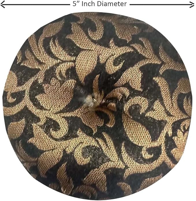 Singing Bowl Cushion Handmade Round Cushion Brocade Art Silk Home Decor Pillow For Tibetan Singing Bowl (5" Inch) - Bloomnest