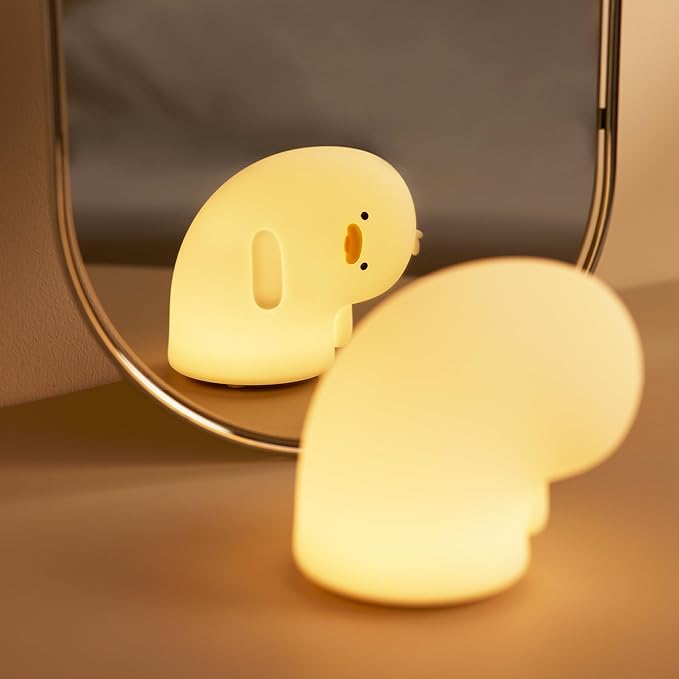 Attivolife Duck Night Light, Silicone Why Duck Lamp, Silica Gel Nursery Bedside Lamp with Dimmable Rechargeable, Best Decor for Bedroom Living Room Study, Creative Gift Idea for Baby Kids Friends - Bloomnest