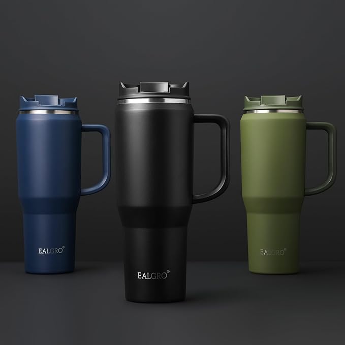 50 oz Tumbler with Handle, Insulated Tumblers with Lid and Straw, Large Metal Sports Water Bottle Jug, Thermal Stainless Steel Travel Coffee Mug Cup, Lavender - Bloomnest
