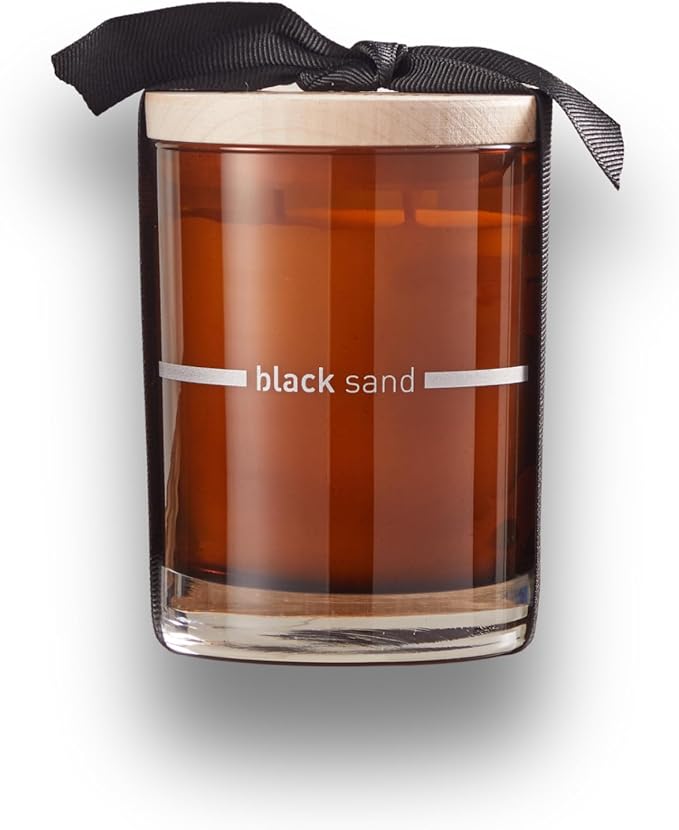 FINN & CO. Black Sand Scented Candle - Soy Wax Blend with Beach Inspired Fragrance - Long Lasting & Clean Burn - Elegant Glass Jar Candle for Home Decor, Aromatherapy & Gifting | 9.5 oz - Bloomnest