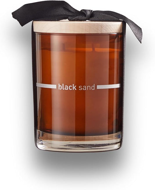 FINN & CO. Black Sand Scented Candle - Soy Wax Blend with Beach Inspired Fragrance - Long Lasting & Clean Burn - Elegant Glass Jar Candle for Home Decor, Aromatherapy & Gifting | 9.5 oz - Bloomnest