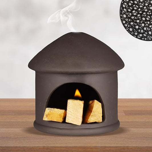 Palo Santo Holder, Sage and Palo Santo Stick Burner Holder, Chiminea Incense Holder, Handmade Ceramic Smudge Bowl, Ash Catcher with Mini Chimney, for Energy Cleansing, Yoga, Meditation Relaxation - Bloomnest