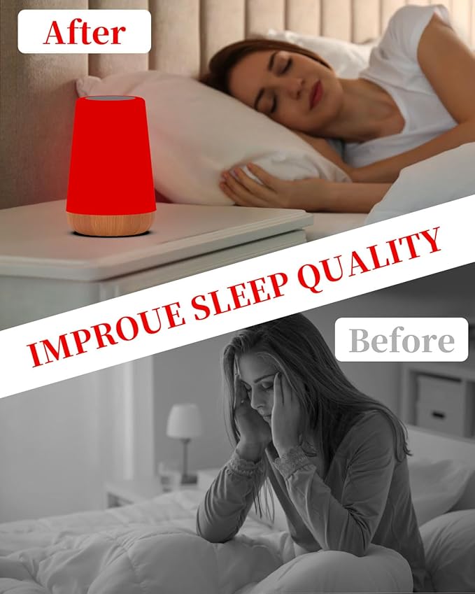 TLAOTNIY Red Light for Sleep Aid LampBlue Light Blocking Dimmable for Stress Relief Relaxation Travel Meditation and Yoga, 670nm Red Lamp (1 Pack) - Bloomnest