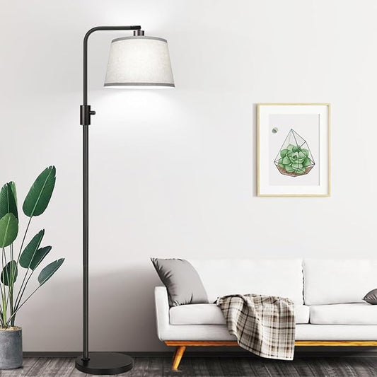 【Upgraded】 Dimmable Floor Lamp, 1000 Lumens LED Edison Bulb Included, Arc Floor Lamps for Living Room Modern Standing Lamp with Gray Shade, Tall Lamps for Living Room Bedroom Office Dining Room - Bloomnest