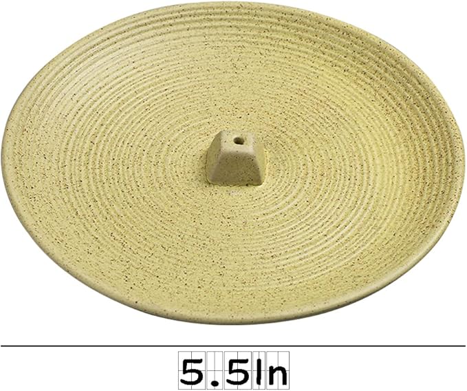 Insence-Stick Holder Ceramic Incense Holder for Sticks Simple Style Incense Burner Insence Tray for Set for Office Yoga Livingroom and Outdoors (Yellow) - Bloomnest