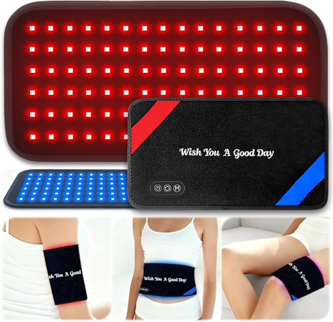 Red Light Therapy for Body – 90 LEDs Triple Wavelength (660/850/460nm), 13"x7.3" Wearable Infrared Light Therapy Pad for Pain Relief, Muscle Recovery & Skin Care – 27 Customizable Options LIGHTIUM