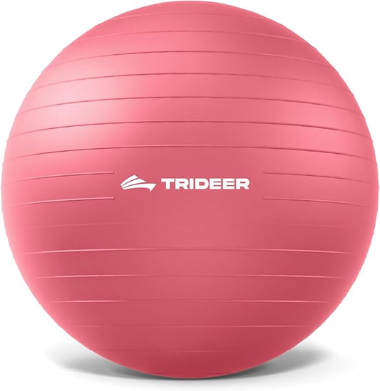 Trideer Exercise Ball for Yoga, Pilates & Fitness – Stability Ball Equipment for Home Gym & Office Chair, Core & Balance Training Accessories, Physical Therapy Equipment, Quick Pump Included, 5 Sizes - Bloomnest