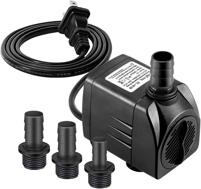 Submersible Pump 400GPH (1500L 25W) Ultra Quiet with Over Heating Protection 6.5ft High Lift for Fountains, Hydroponics, Ponds, Aquariums & More…… - Bloomnest