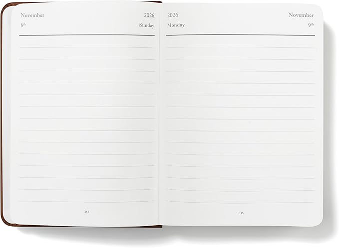Wykeham's Executive 2026 Daily Journal Planner – US Public Holidays & Format – Customization Available (Brown, 6"×4.5") - Bloomnest