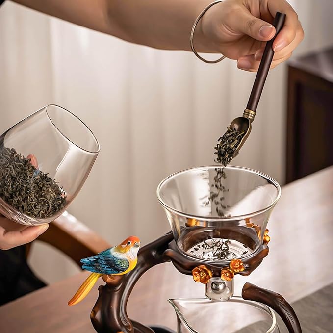 Kungfu Glass Tea Set Automatic Glass Teapot Set (Bird) - Bloomnest