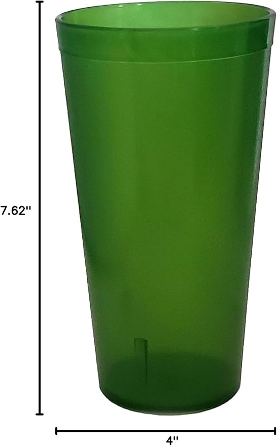 Party Outlaw Green Plastic Cup Tumblers 6 Pc 32oz Lightweight, Heavy Duty Stackable Cafe Style Plastic Glasses. Reusable & Dishwasher Safe Ice Tea & Water Cupsafe Ice Tea & Water Cups - Bloomnest