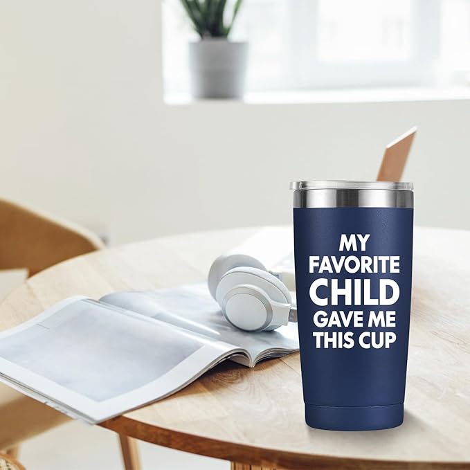 MASGALACC Birthday Gifts For Dad From Daughter, Son, Kids - Husband Present Ideas Coffee Mug For Bonus-Dad, Valentines Fathers Day Christmas - 20 Oz Tumbler, Navy Blue