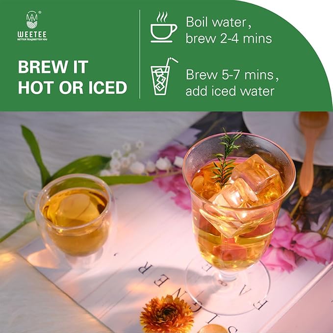 WT WEETEE Peppermint Tea Bags, Made with 100% Pure Peppermint, Fresh Minty Flavour Herbal Tea, Naturally Caffeine Free, 100 Count - Bloomnest