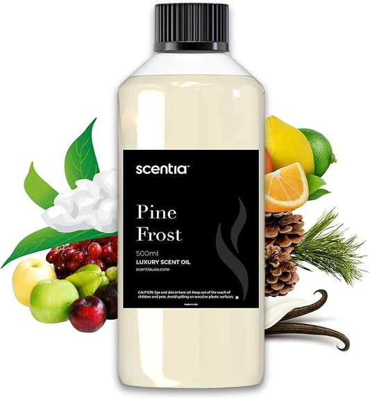 Scentia Pine Frost Essential Oil – 500ml Professional Holiday Diffuser Oil | Crisp Winter Blend with Fir, Pine, Citrus & Vanilla | Bulk Aromatherapy for Homes, Spas, Hotels & DIY Candle Supplies - Bloomnest
