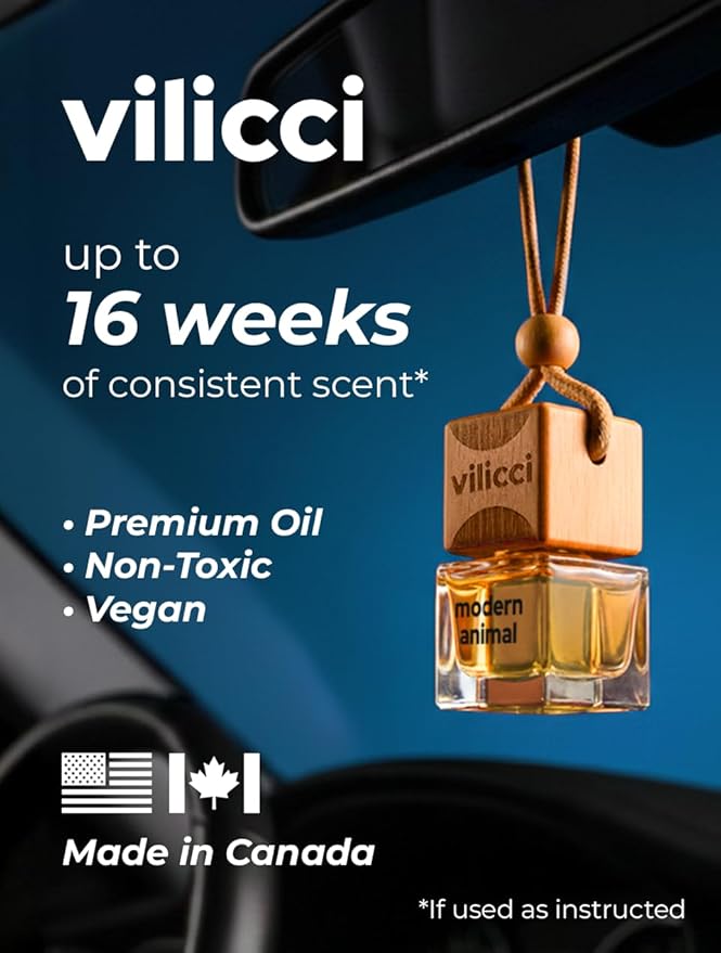 Vilicci Modern Animal Car Air Freshener | Long-Lasting Scent (Up to 120 Days) | Vegan, Cruelty-Free Hanging Car Diffuser - Bloomnest