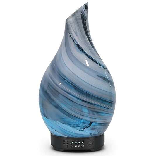 Essential Oil Diffuser 120ml Ultrasonic Aromatherapy Diffuser with Handmade Glass with Auto Shut-Off Protection 4 Timer Setting 7 Colors Changed LED Diffuser for Home Yoga Office Gifts for Women - Bloomnest