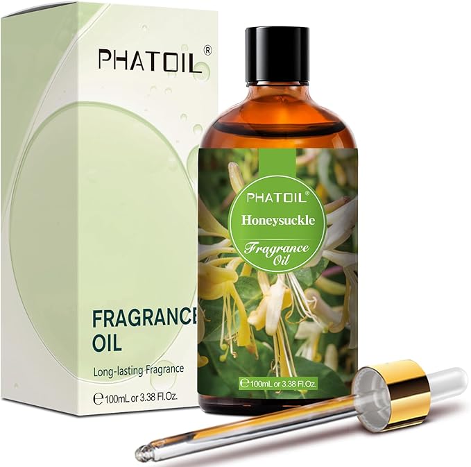 PHATOIL Honeysuckle Fragrance Oils for Aromatherapy, 3.38FL.OZ Diffuser Oils for Home, Perfect for Aromatherapy, Humidifiers, Yoga, DIY Candle and Soap Making - 100ml - Bloomnest