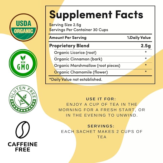 Digestive Tea – Leaky Gut Blend by AutoimmuniTea – Overall Digestive Support, and Stomach Sooth, Made of Organic Marshmallow root and Licorice Root, Cinnamon and Chamomile, IBS AIP Diet – 15 Tea Bags - Bloomnest