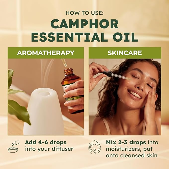 KUKKA Camphor Essential Oils - 4 Fl Oz - for Hair, Skin, Diffuser, Aromatherapy & DIY Soap Making Scent - Bloomnest