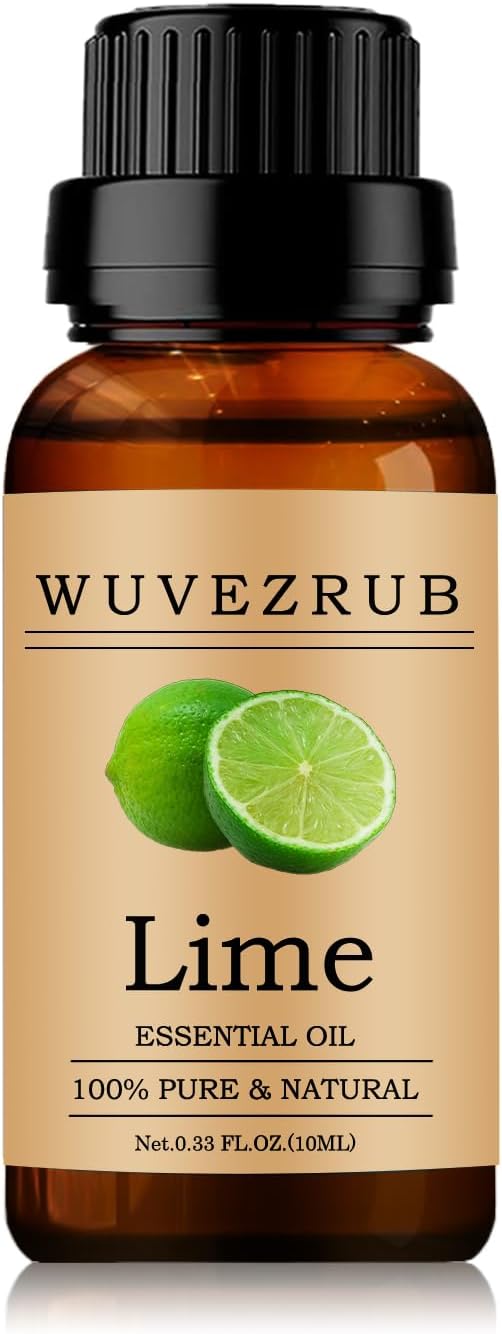 Lime Essential Oils 10ML, 100% Pure and Natural Essential Oil for Aromatherapy Diffuser - 0.33 Fl Oz/Lime WUVEZRUB