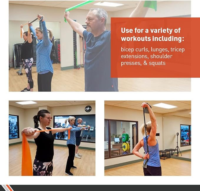 Body Sport Exercise Bands - Resistance Bands in 50 yard Rolls for Fitness, Stretching, or Physical Therapy - Bloomnest