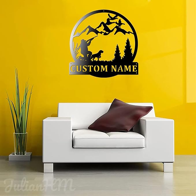 Lovely POD Personalized Metal Sign, Custom Duck Hunting Monogram Wall Decor With Led Lights, Perfect For Living Room & Outdoor Home Decor - Bloomnest