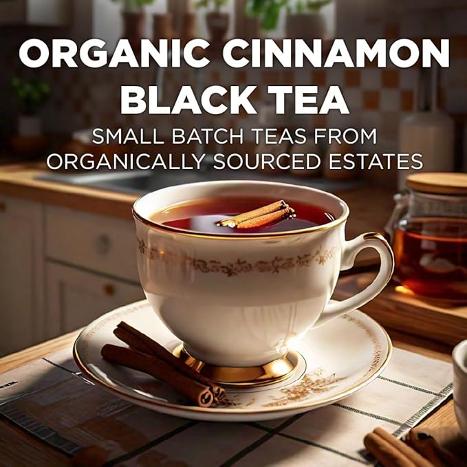 Maud's Organic Cinnamon Black Tea Pods, 44 ct, Recyclable Single Serve Tea Pods – 100% Gourmet Blended Tea Leaves, Compatible with Keurig K Cups Maker - Bloomnest