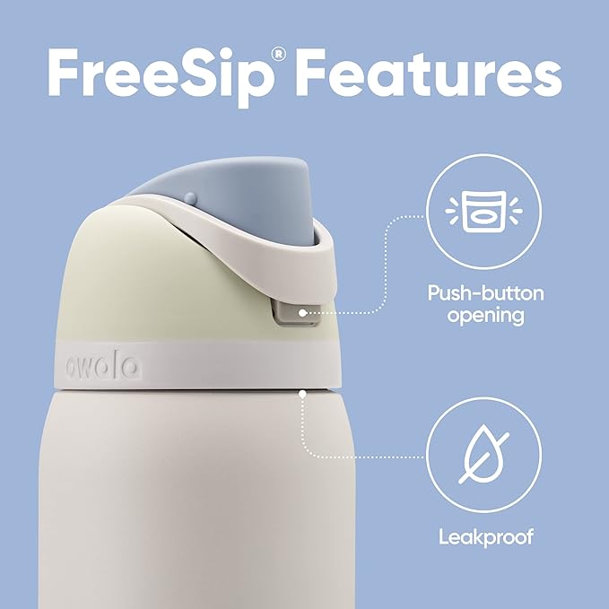 Owala FreeSip Insulated Stainless Steel Water Bottle with Straw for Sports, Travel, and School BPA-Free Sports Water Bottle, 40 oz, Iced Breeze Owala