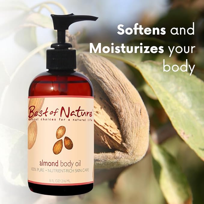 Best of Nature 100% Pure Sweet Almond Oil – Moisturizing Massage & Body Oil, Unscented for Hair, Skin, Face, Soap Making, Aromatherapy, Ideal Carrier for Essential Oils, 5 Gallon Pail (640 fl oz) - Bloomnest