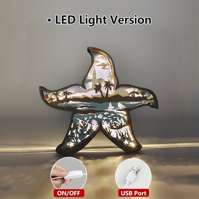 3D Wooden Animal Carving LED Night Light, Wood Carving Light, Modern Home Decoration, Decorative Tables, Cabinets, Living Rooms, Bedrooms, Offices, Farmhouses, Bookshelves, Perfect Holiday Gifts - Bloomnest