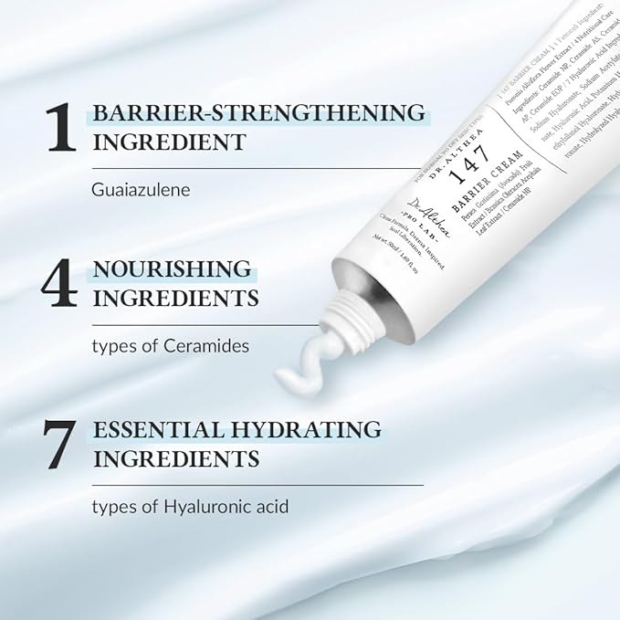 Dr.Althea 147 Barrier Cream | Daily Skin Barrier Care | Deep Hydrating with Hyaluronic Acid & Ceramides | Korean Vegan Skincare for All Skin Types | 1.7 Fl Oz - Bloomnest