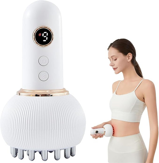 Lymphatic Drainage Massager & Anti Cellulite Massage Tool, Helps Reduce Stretch Marks & Cellulite, for Legs, Arms & Belly, Body Sculpting Machine with Microcurrent, Light, Heat & Vibration - Bloomnest