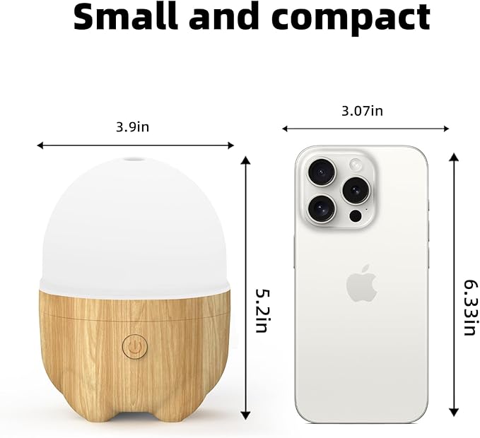150ML Rechargeable Battery Essential Oil Diffuser, Portable Cordless Aromatherapy Diffuser with 7 LED Color Changing Lights, for Bedroom, Office, Outdoor - Bloomnest