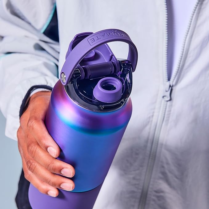 BrüMate Rise 35oz Water Bottle With 100% Leakproof Covered Silicone Straw | Insulated Stainless Steel Water Bottle With Removable Straw | Fast Flow | Soft Sip Silicone Spout | BPA-Free (OD Green) Br%C3%BCMate